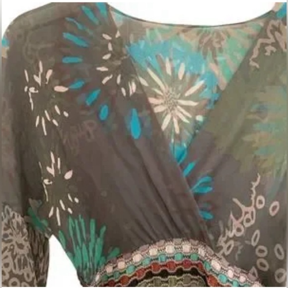 Missoni Metallic Mix Media Silk Dress w Wide leg Sleeves - Picture 9 of 14